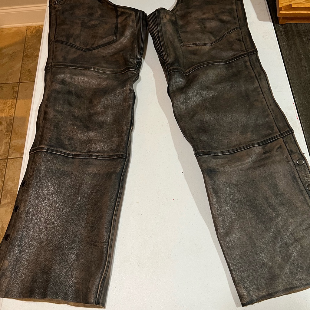 Nwot Black Leather Chaps Milwaukee, Leather Brown